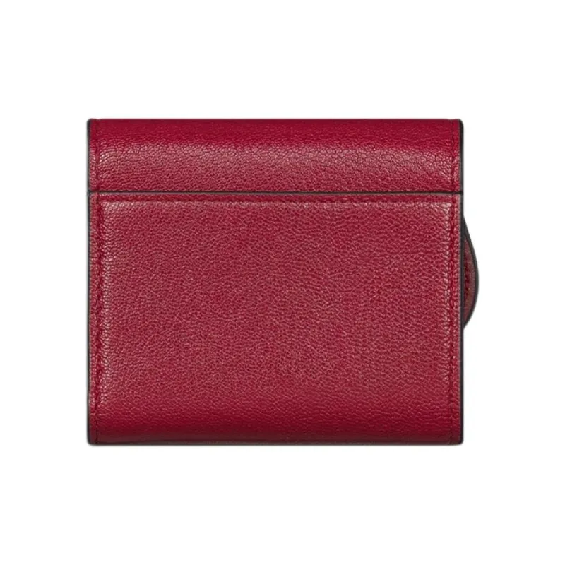 DIOR Saddle Goatskin Wallet Regular Women's Cherry Red-2