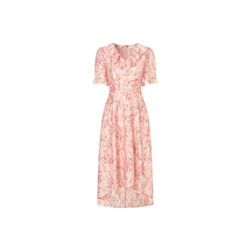 JZ Juzui Short Sleeved Dresses Women's Blossom Pink Red-0