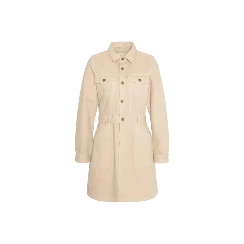 BARBOUR Long-Sleeved Dresses Women's White Black Pepper-0