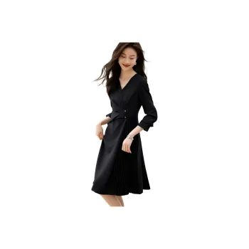 Mo Han Yi Mei Long Sleeved Dress Women's Black