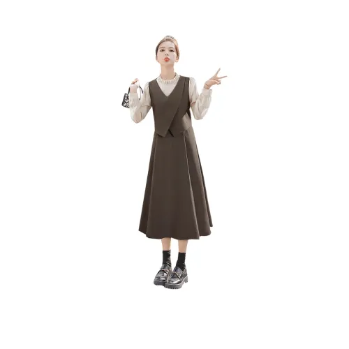 Cypress House Long Sleeved Dress Women's Dark Coffee