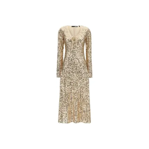 Rotate Net Sequins Long Sleeved Midi Dress