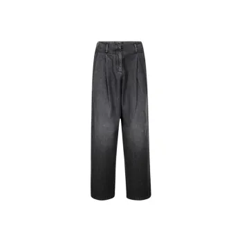 Golden Goose High Waist Pleated Wide Leg Jeans