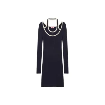 CHUU Long Sleeved Dresses Women's Navy Blue