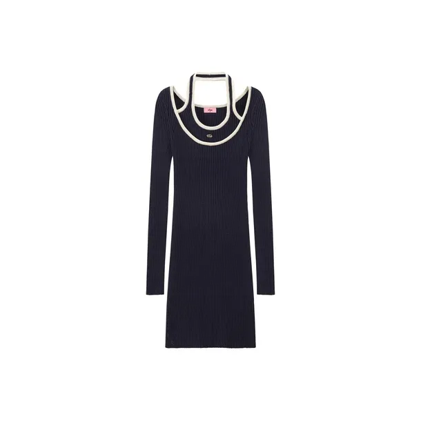 CHUU Long Sleeved Dresses Women's Navy Blue-0