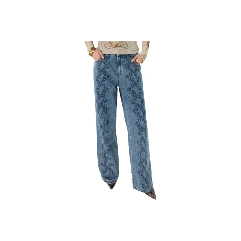 WULISHAONIAN Jeans Women's Denim Blue-0