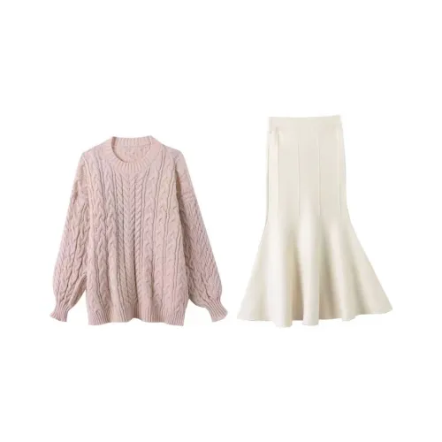 Lookinto Casual Suit Women's Pink+Apricot