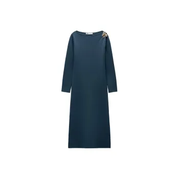 ZARA Long Sleeved Dress Women's Duck Blue