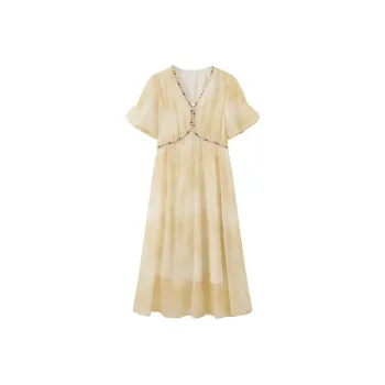 Homemade Willow Silk Short Sleeved Dress Women's