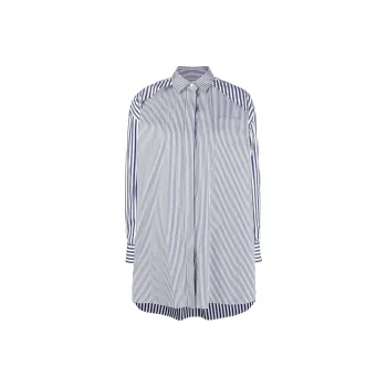 Sacai Cotton Poplin Dress 'Navy Stripe'