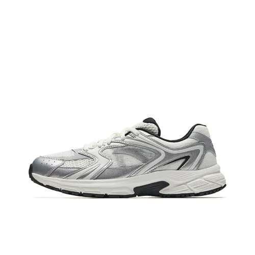 Anta Height Increasing Lightweight Breathable Low Top Casual Running Shoes Men's White Silver