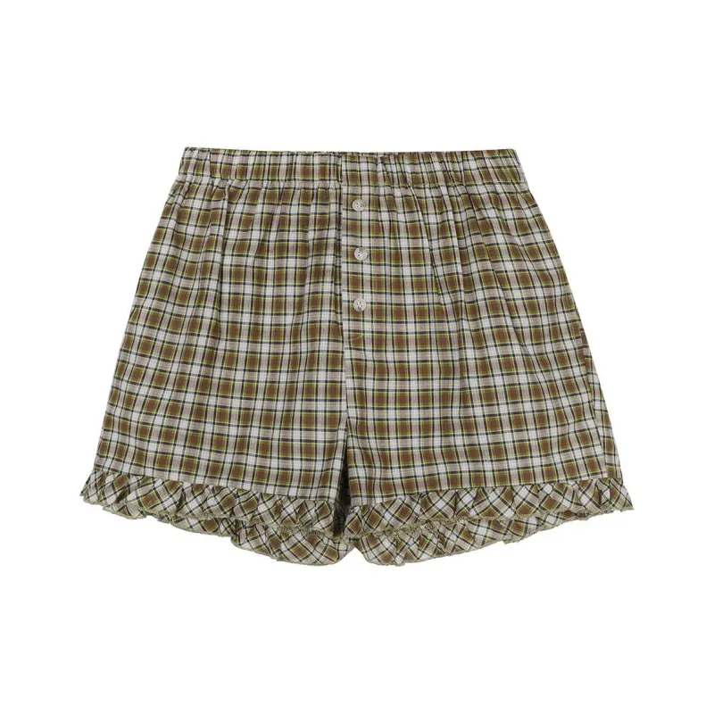 XINBANGBANG Casual Shorts Women's Yellow Brown-0