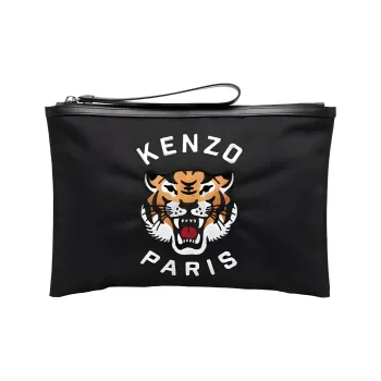 KENZO Tiger Embroidered Zip Up Pouch