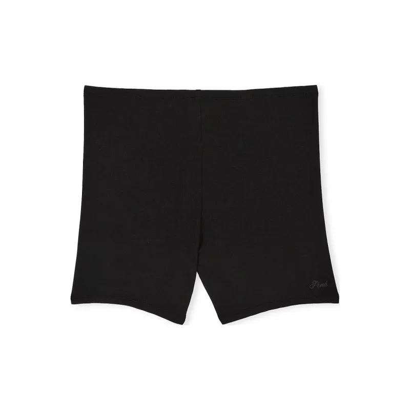 Victoria's Secret PINK RIBBED MODAL BIKE SHORTS/Black Casual Shorts Women's Black-0