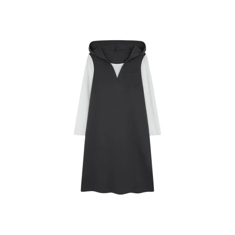 Mo Han Yi Mei New Year Long Sleeved Dress Women's Gray & White-0