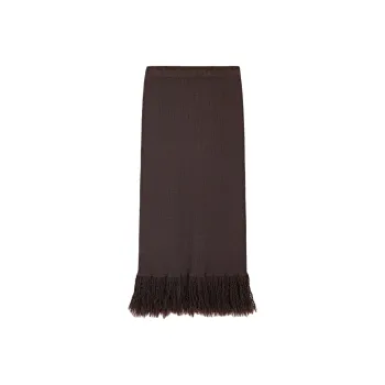 Massimo Dutti Knit Long Skirt Women's Brown