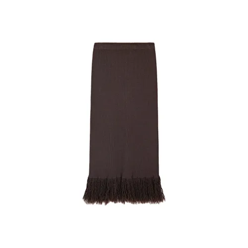 Massimo Dutti Knit Long Skirt Women's Brown
