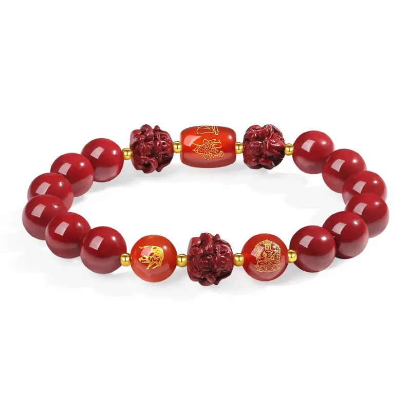 ZKY Cinnabar Jade Bracelets Unisex-2