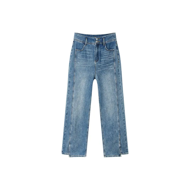 Yu Qianwen Jeans Women's Denim Blue-0