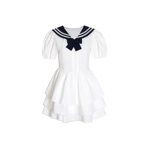 COVT Short Sleeved Dress Women's White