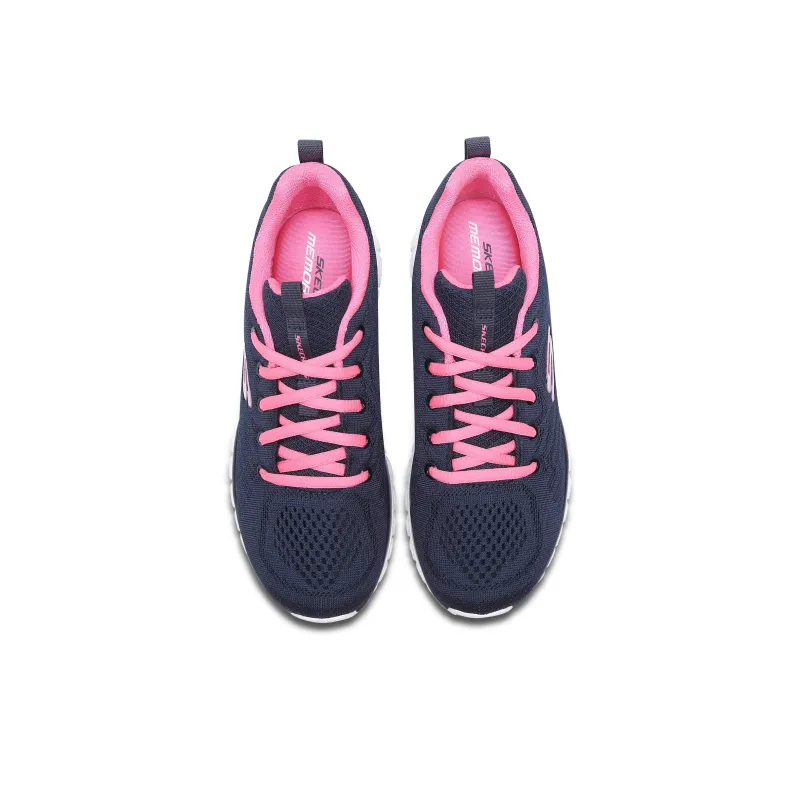 Skechers Graceful Get Connected Blue/White/Pink Women's-3