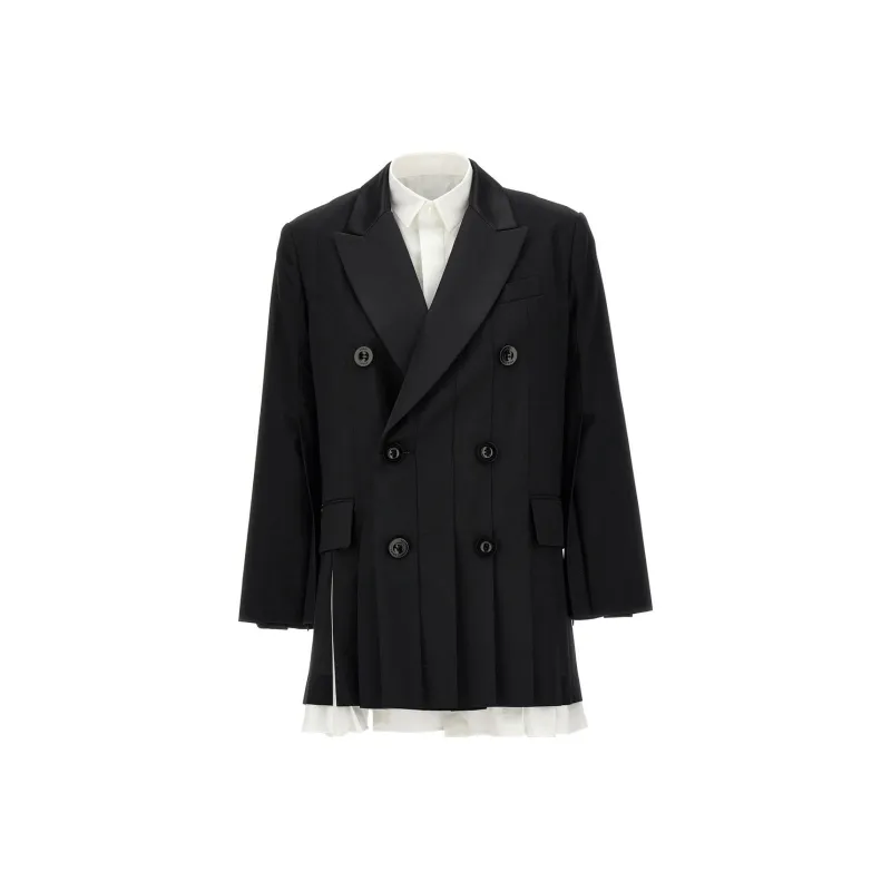 Sacai Long-Sleeved Dresses Women's Black-0