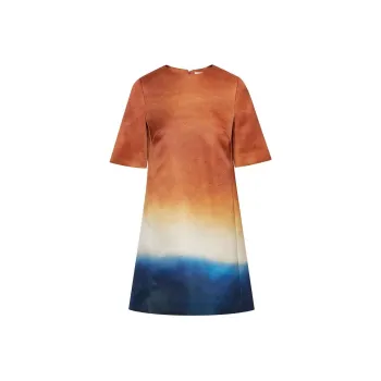 OSCAR DE LA RENTA Abstract Ombré-print Shift Minidress