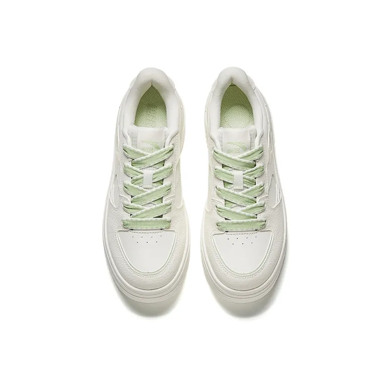 Anta Light Breeze Anti Slip Wear Resistant Low Top Skateboard Shoes Women's White-2