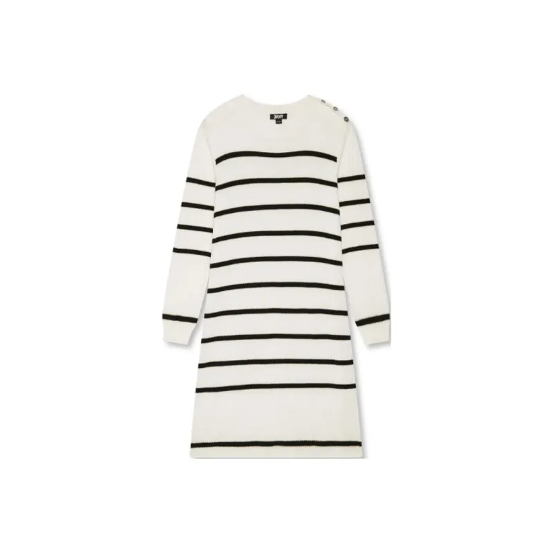 DKNY Long Sleeved Dress Women's White-0
