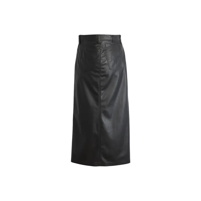 Levi's Leather Long Skirt Women's Black-0