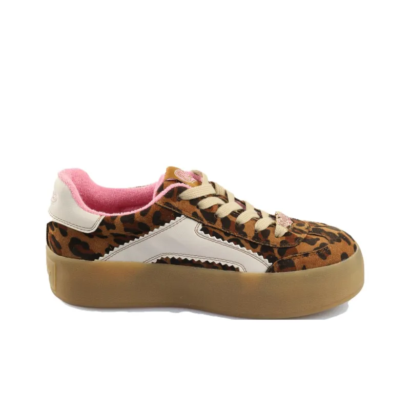 Buffalo Low Top Skateboard Shoes Unisex Pink Brown-1