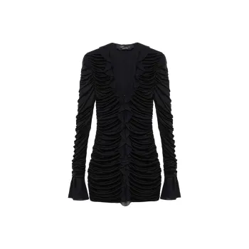 Blumarine Blumarin Ruffle Detailed Runched Dress