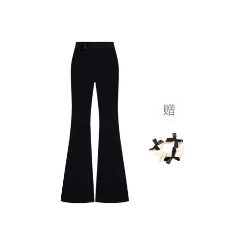 TURN UP Casual Pants Women's Black+Bowknot Hair Tie Comes With