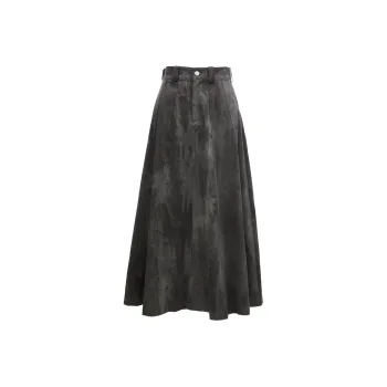 ONLY Denim Long Skirt Women's H0K Donna Light Gray Print