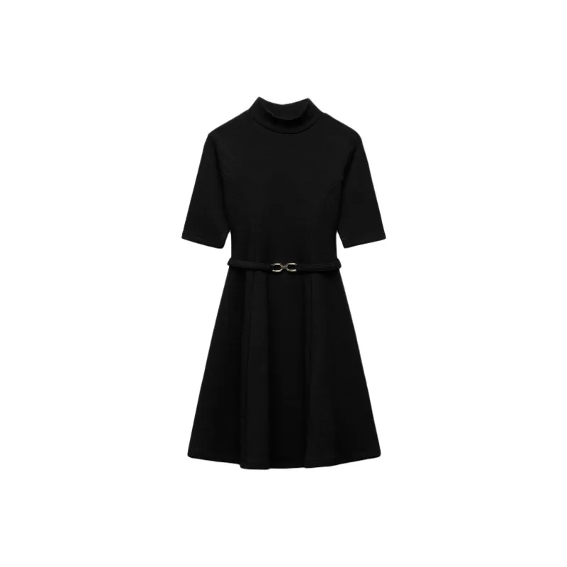 ZARA Short-Sleeved Dresses Women's Black-0
