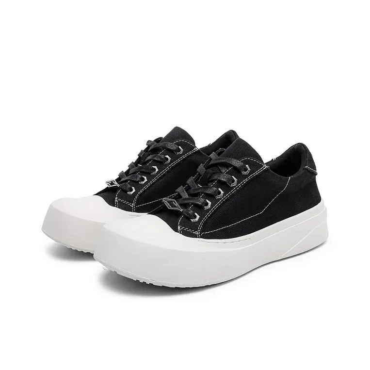 Angelmi Coverage Abrasion Resistant Low Top Skateboard Shoes Men's Black-2