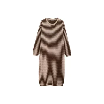 Tonlion Long Sleeved Dresses Women's Khaki Adjust