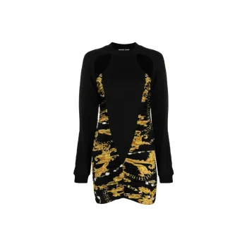 VERSACE JEANS COUTURE Cut Out Ruched Mini Dress