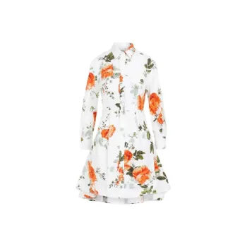 Erdem Floral print Cotton Mini Shirtdress
