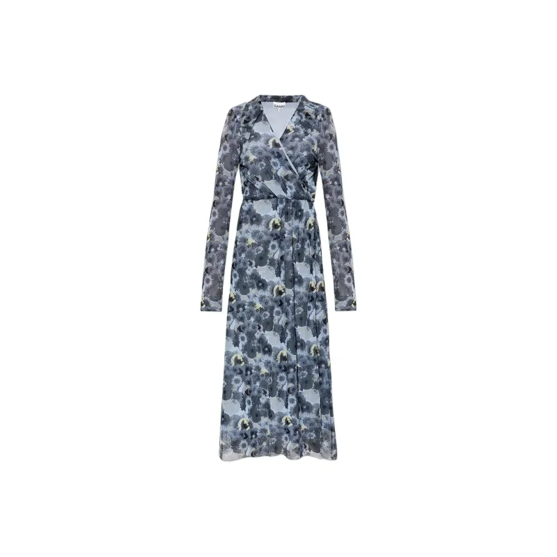 GANNI Long Sleeved Dress Women's Multicolor-0