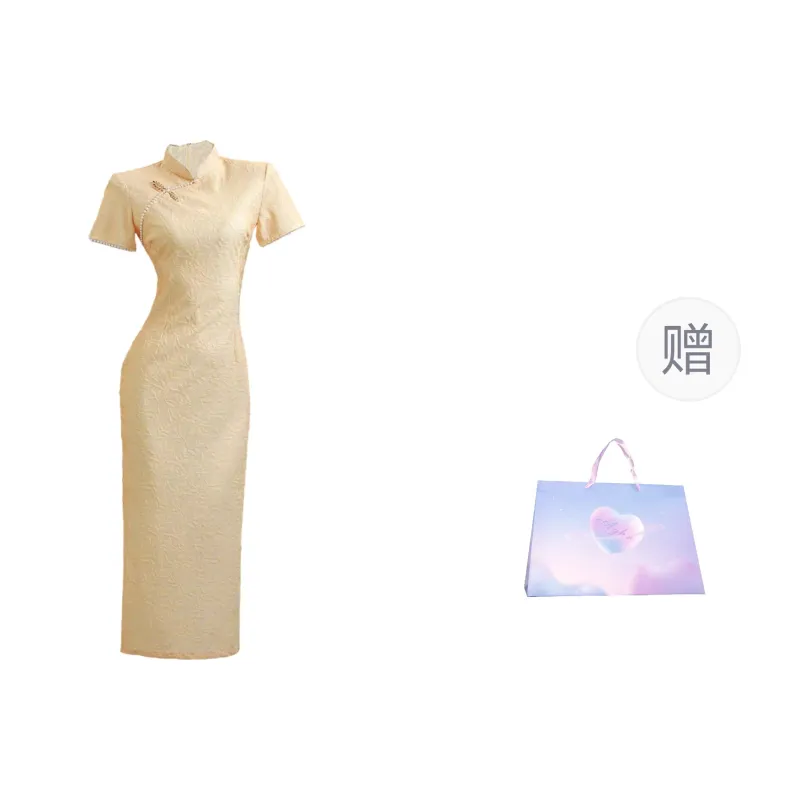 Aghr Short Sleeved Dress Women's Yellow-7