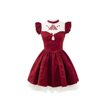 ABCMININ Short Sleeved Dresses Women's Rouge Red