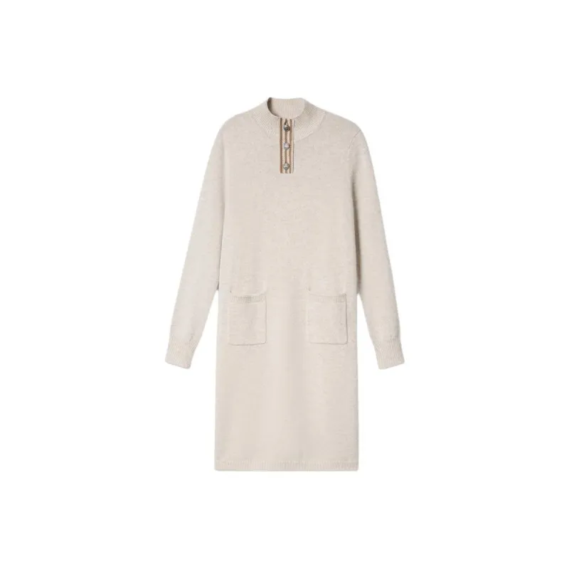 PSALTER Long Sleeved Dress Women's Beige-0