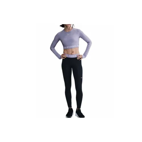 Nike Pro Women's Dri FIT Cropped Long Sleeve Top