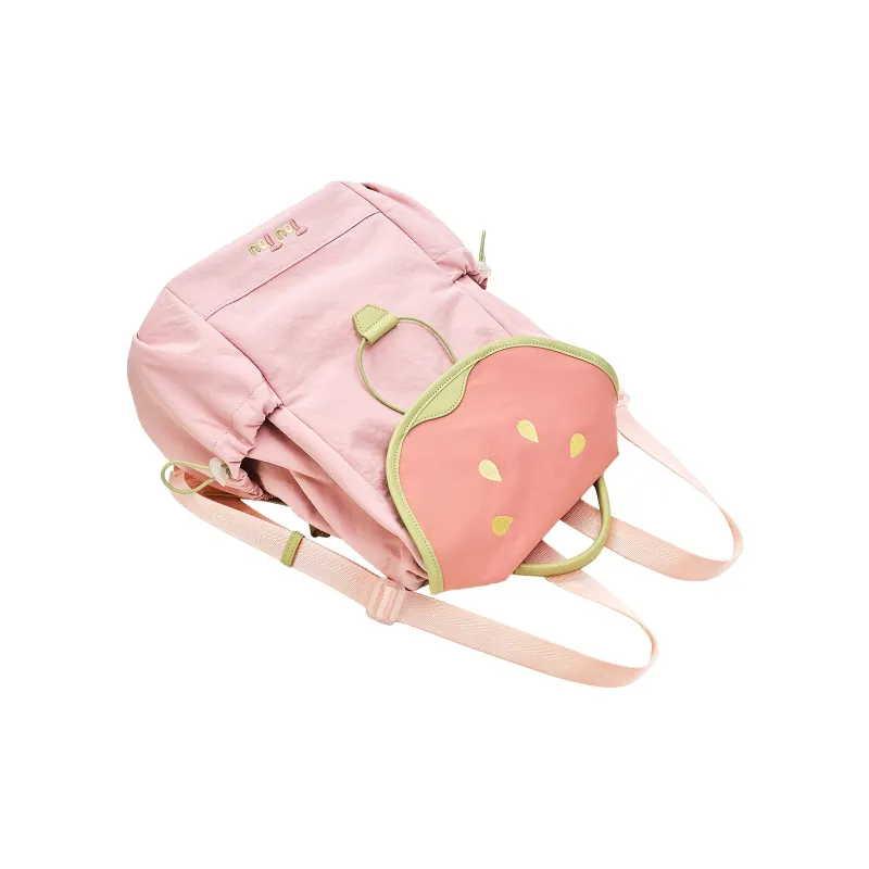 TOUTOU Fabric Backpack Medium Size Women's Guava Pink-3