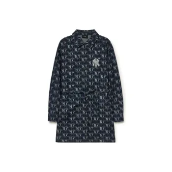 MLB Old Flower Long Sleeved Dresses Women's Marine Blue