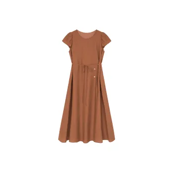 Mo Han Yi Mei Short Sleeved Dress Women's Pumpkin