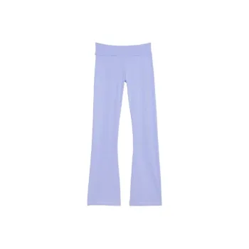Victoria's Secret VS Cotton Yoga Foldover Flare Leggings / BE Leggings Women's Blue