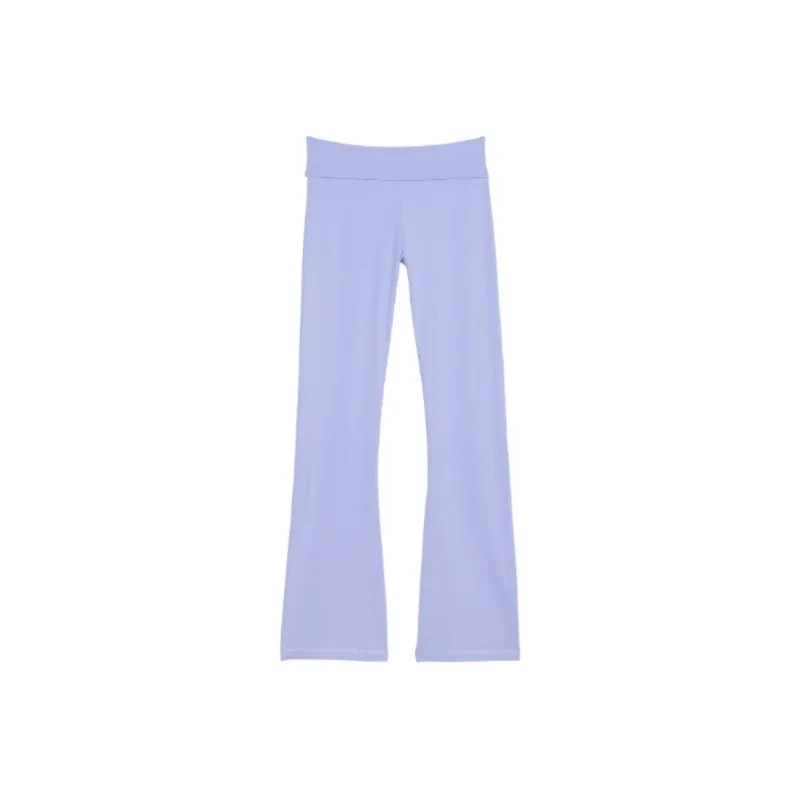 Victoria's Secret VS Cotton Yoga Foldover Flare Leggings / BE Leggings Women's Blue-0