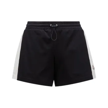Moncler Logo Patch Drawstring Jersey Shorts